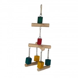 Wood Swing Cage With Metal Chain